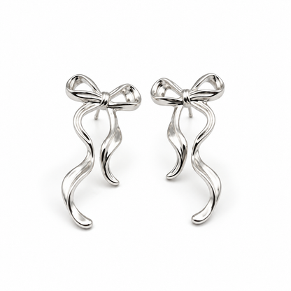 Earrings Fancy Silver Bow