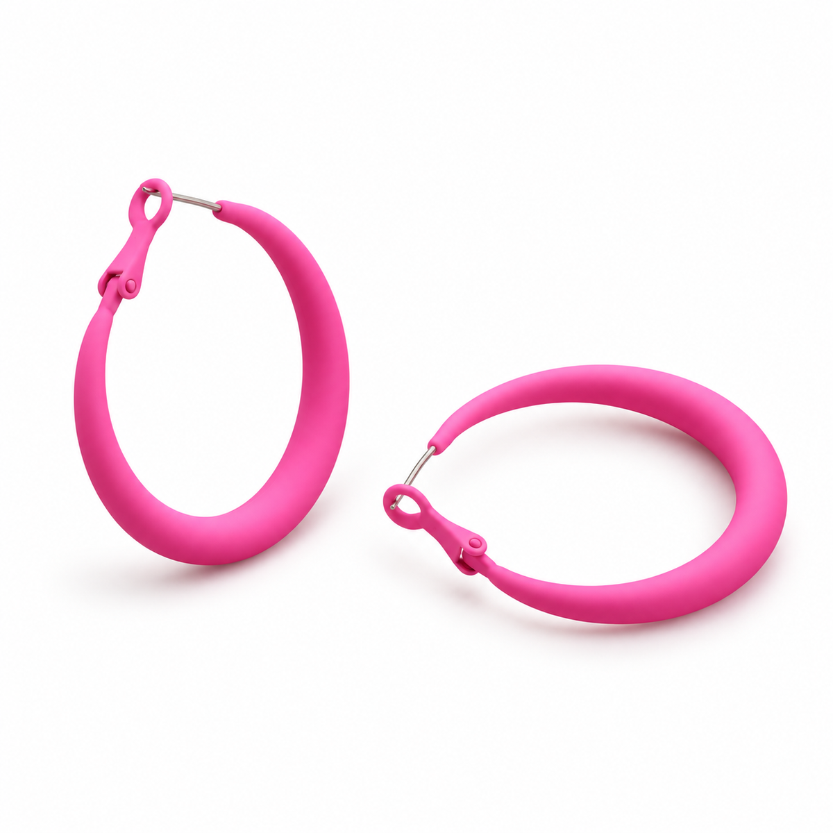 Örhängen Pastel Hoops, Hot Pink