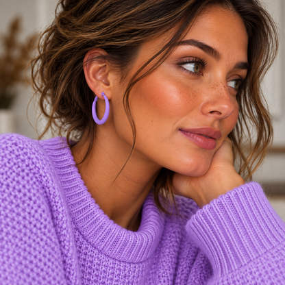 Örhängen Pastel Hoops, Lavender Mist