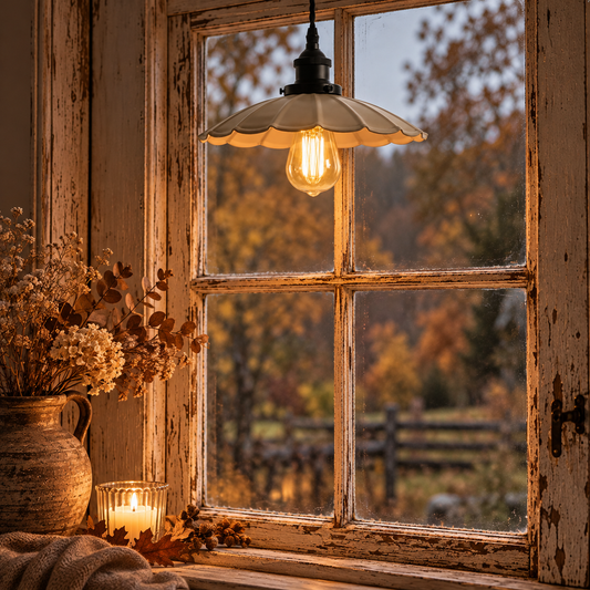 Vindueslampe Skogsstjärna 25 cm, Beige