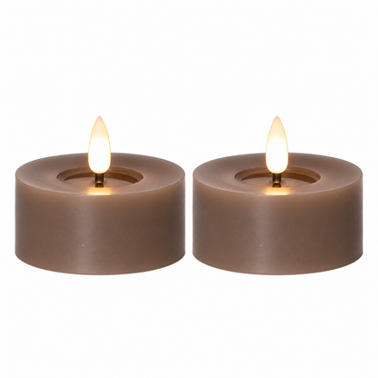 Värmeljus stora led Flamme 2-pack, Mullvad