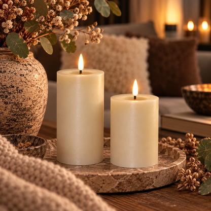 Blockljus Flamme, Beige