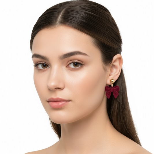 Örhängen Belle Bow, Röd