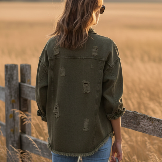 Jeans jacka Core, Militärgrön