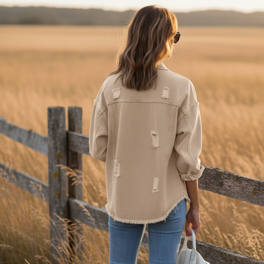 Jeans jacka Core, Beige