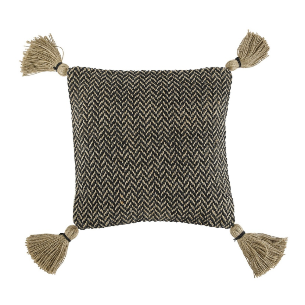 Kudde Ankita , Natur/svart 45X45