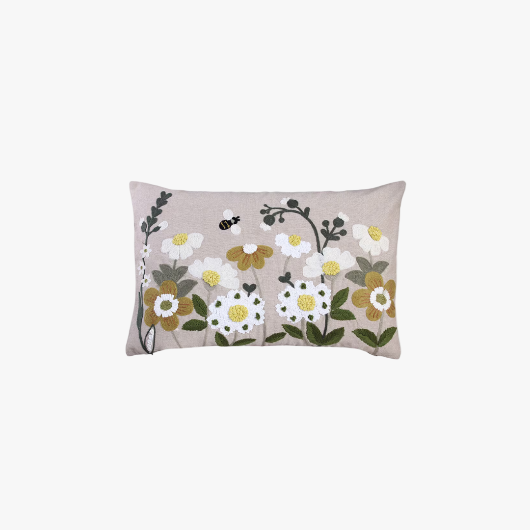 Kuddfodral flora gul