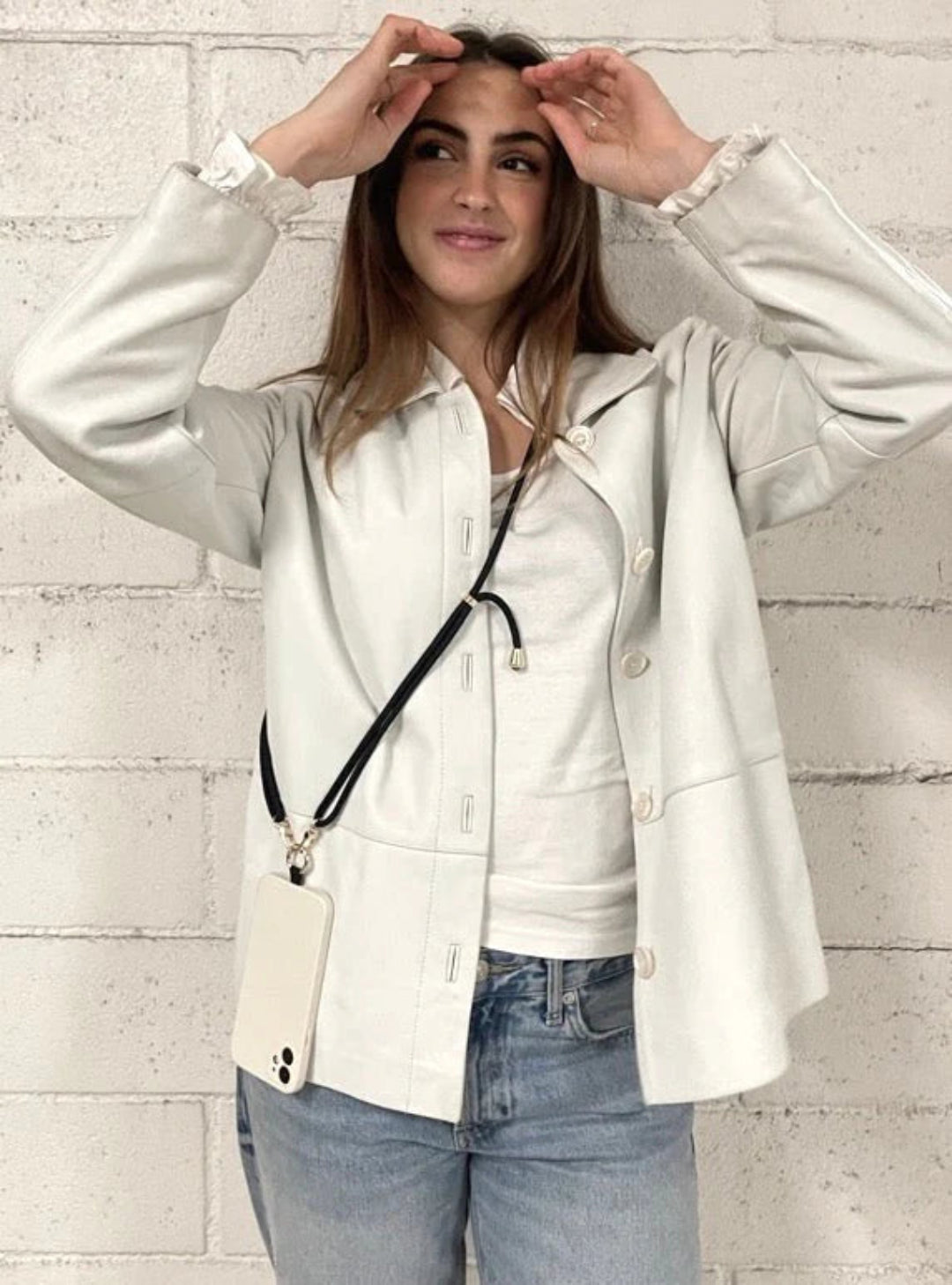 Mobilhalsband, Svart Silver