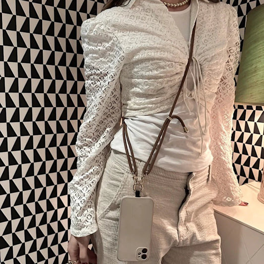 Mobilhalsband, Brun Guld