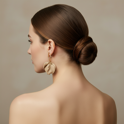 Örhängen Midnight drops, Beige