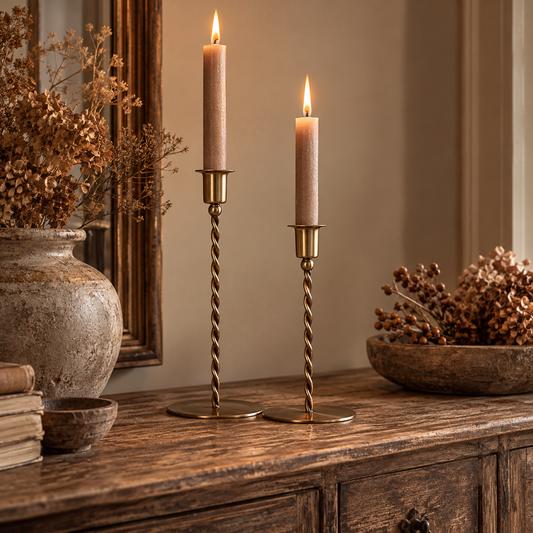 Candlestick Estelle, Antique Brass