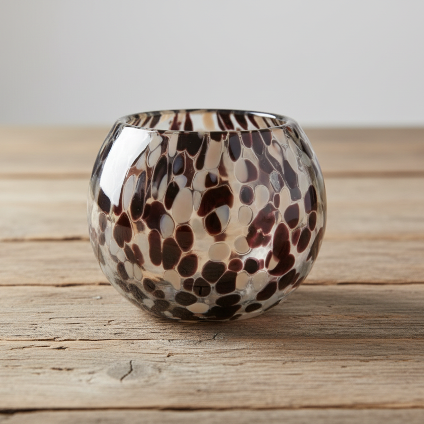 Tealight Holder Party, Brown/Beige/Black