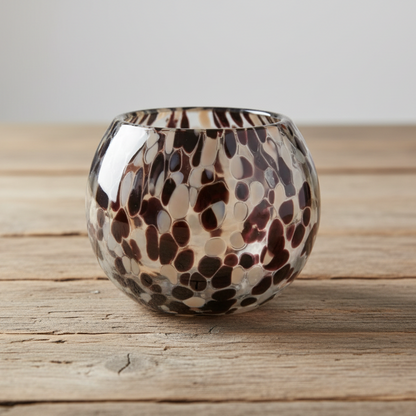 Tealight Holder Party, Brown/Beige/Black