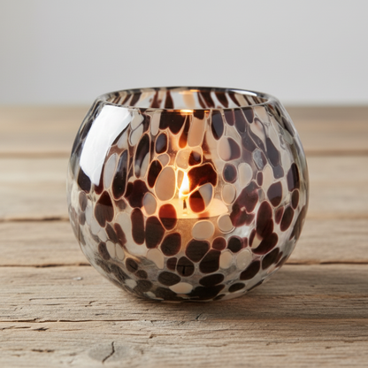 Tealight Holder Party, Brown/Beige/Black