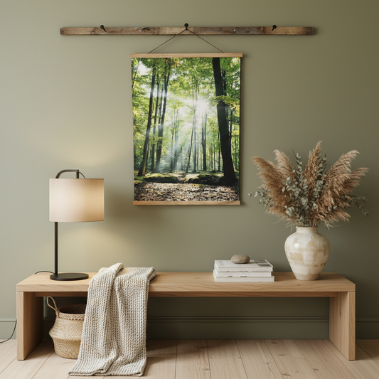 Canvasposter med ram, Lövskog