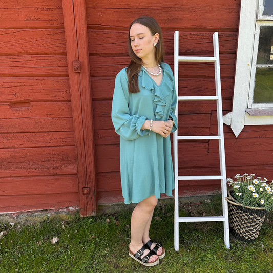 Tunika med krås, grön