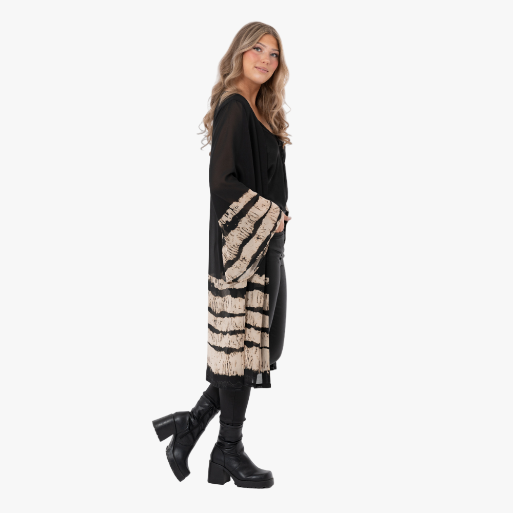 Danielle Kaftan Jacket, Black/Taupe