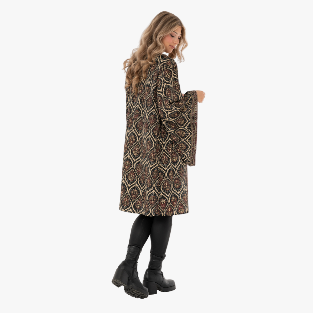 Kaftan Leiya, Black/Burgundy/Gold