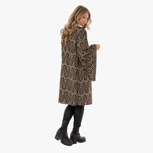 Kaftan Leiya, Black/Burgundy/Gold