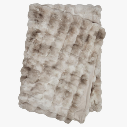 Pläd Fuskpäls Misty, Sand