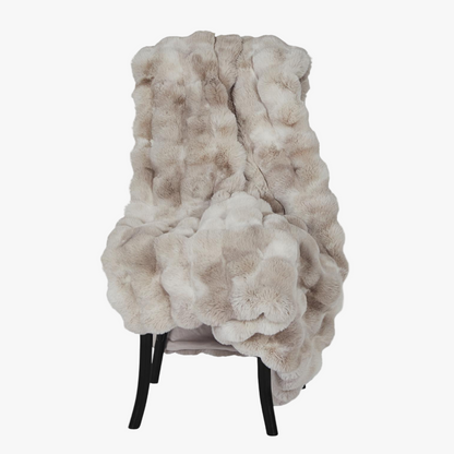 Pläd Fuskpäls Misty, Sand