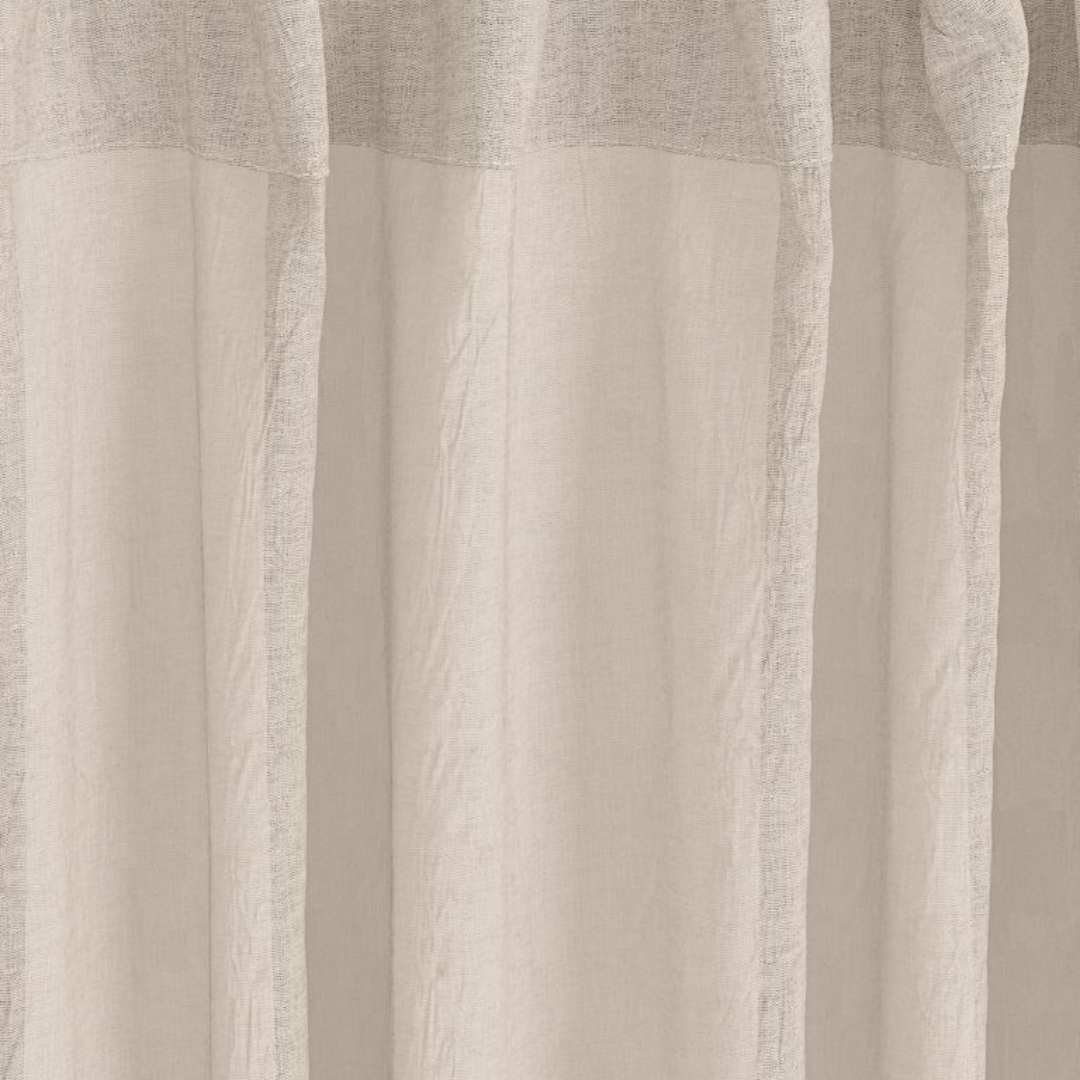Gardinset 2 längder, beige linne