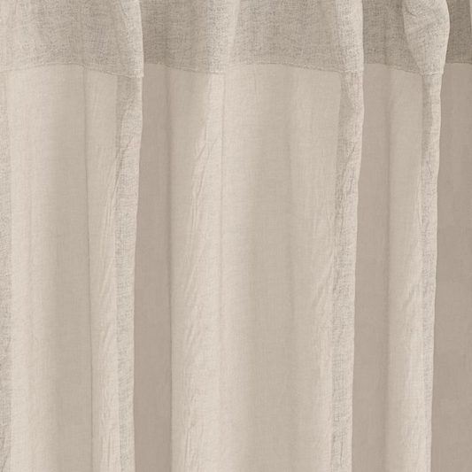 Gardinset 2 längder, beige linne
