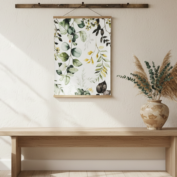 Canvasposter med ram, Bladverk