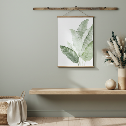 Canvasposter med ram, Gröna Blad