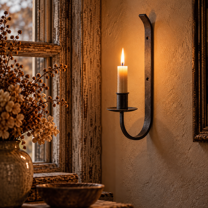 Wall candlestick Thor, black