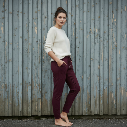 Stretch Trousers Signe, Wine Red