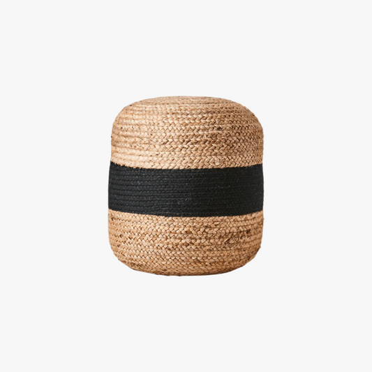 Sittpuff Juni, Svart/Natur