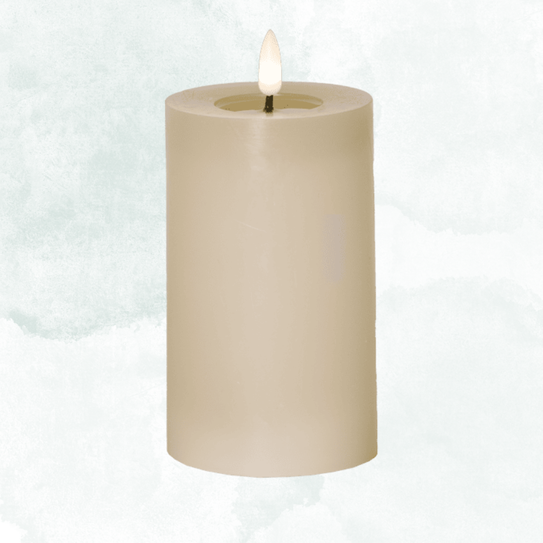 Batteriljus beige 15cm