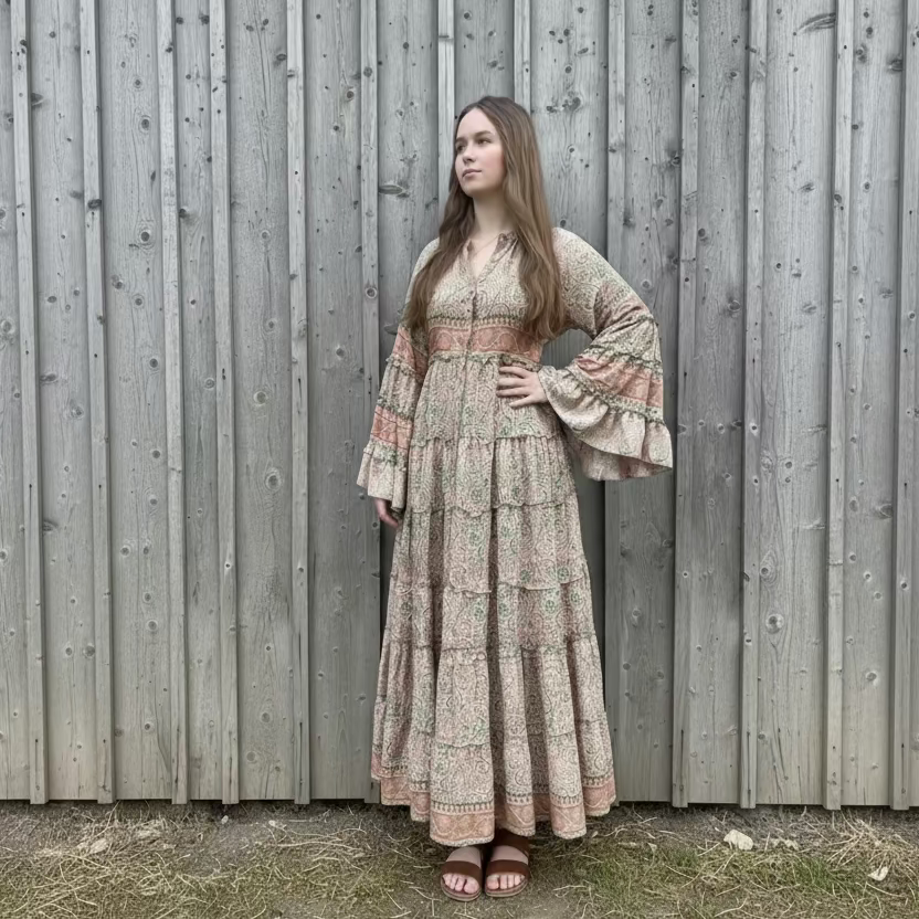 Kjole Stella, Guld/Grøn