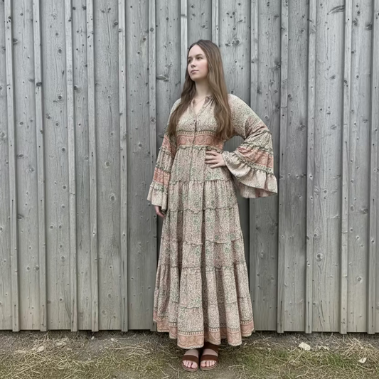Kjole Stella, Guld/Grøn