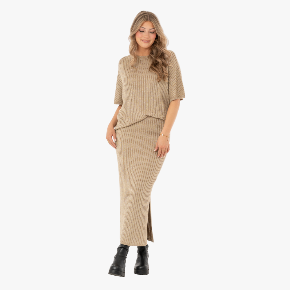Stickad Top Frances, Antique gold