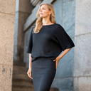 Stickad Top Frances, Svart