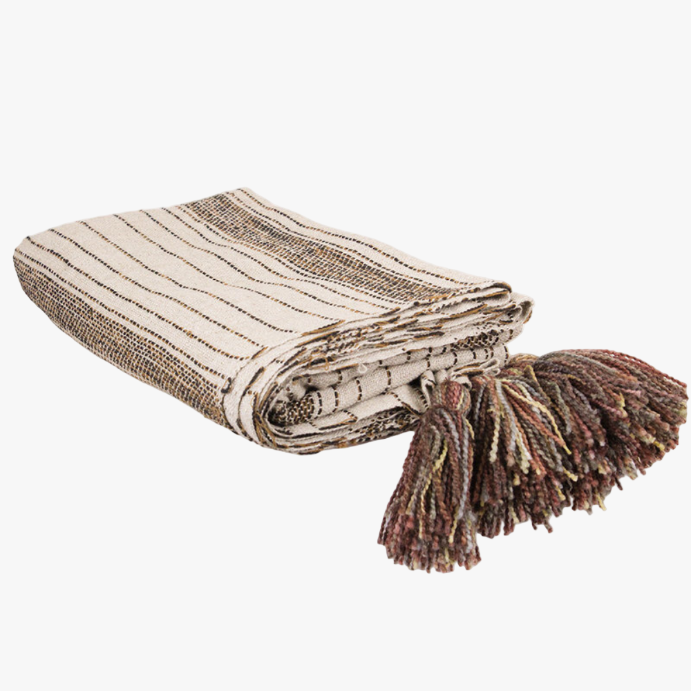 Pläd Tora, Beige/Brun