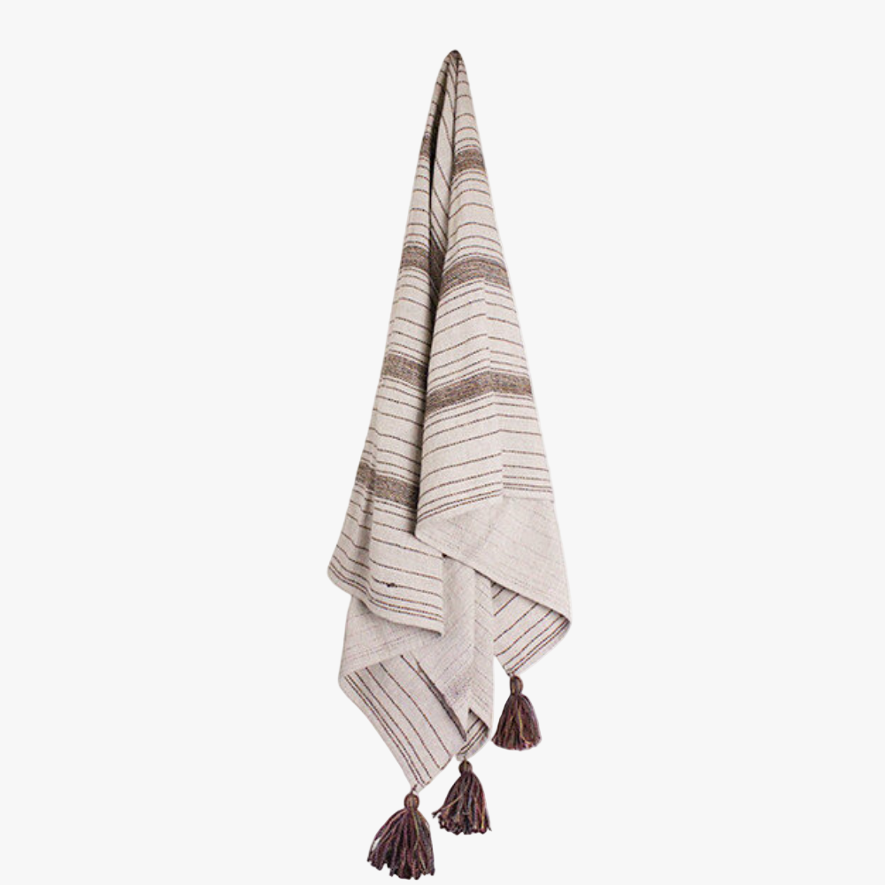 Pläd Tora, Beige/Brun