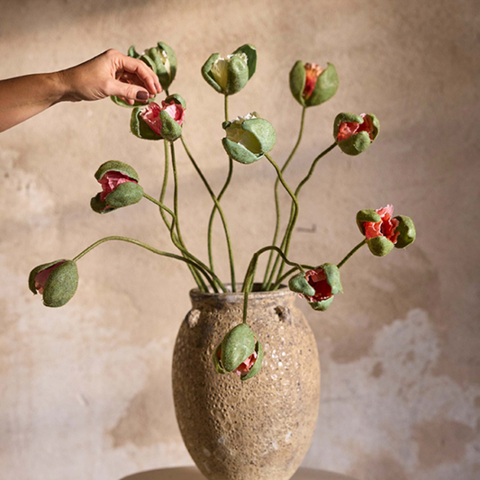 Poppy bud Coral 78cm
