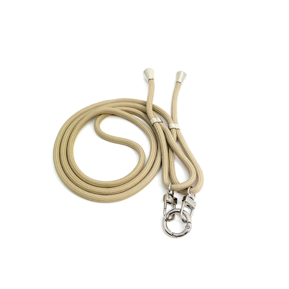 Mobilhalsband, Beige med Silver detaljer