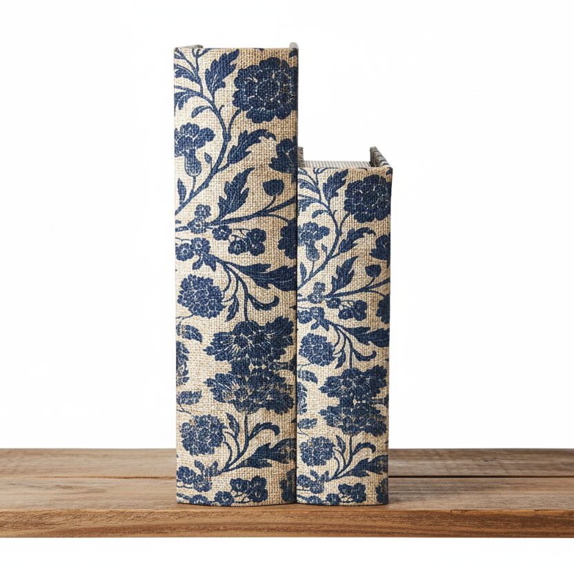 Dekorationsbok Brooke 2-set, Blå/Natur