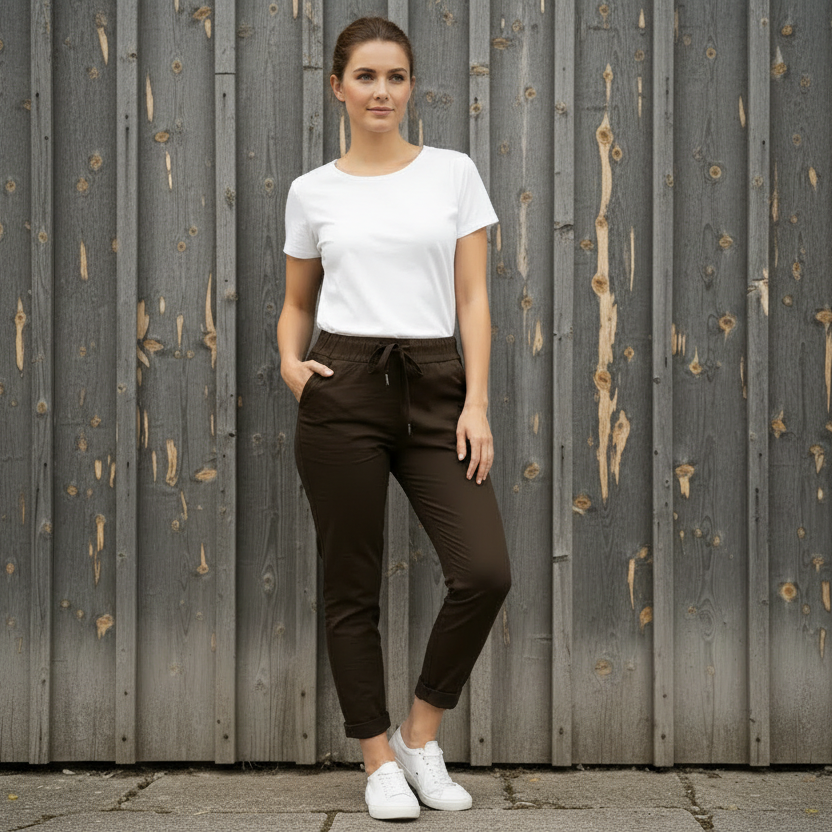 Stretchbyxa Signe, Brun