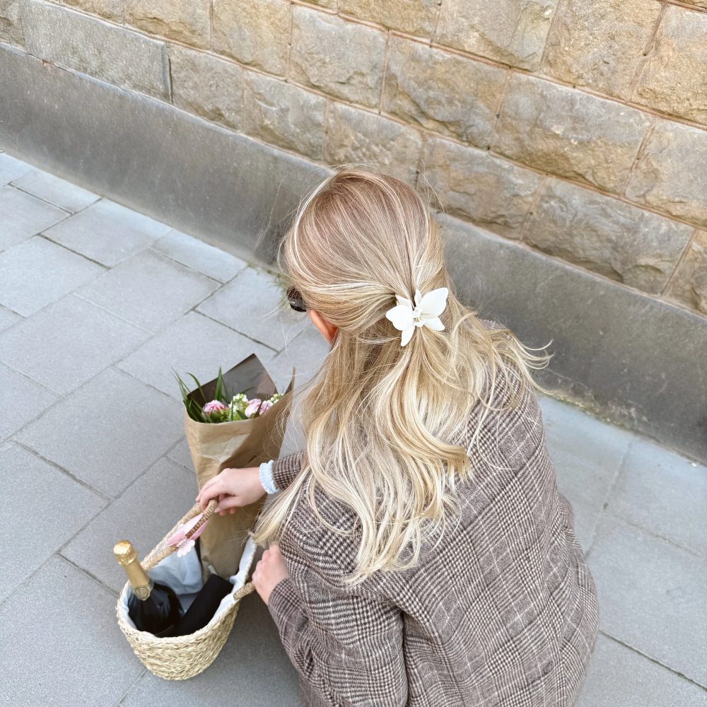 Hårklämma Fjäril, Vit