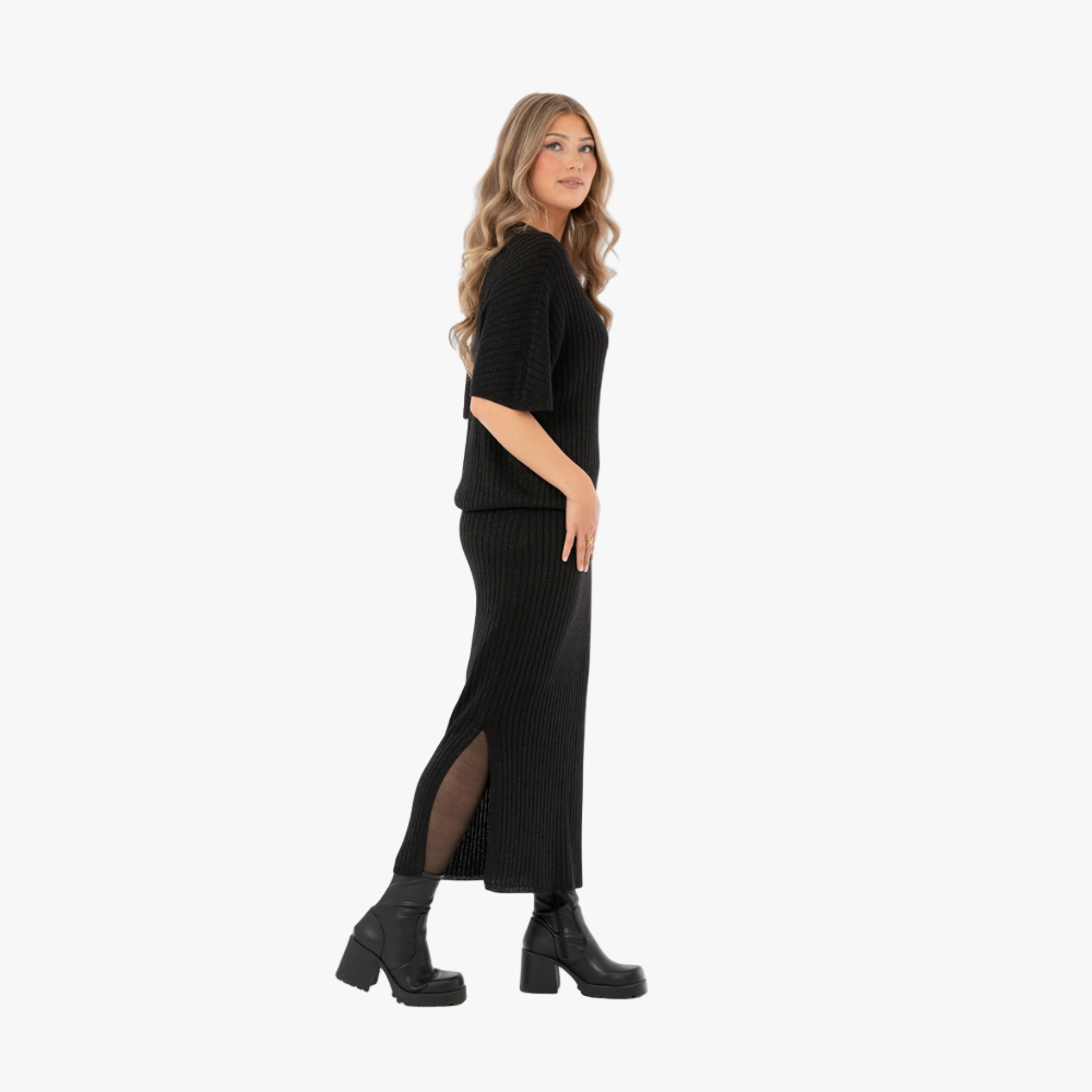Frances knit skirt black
