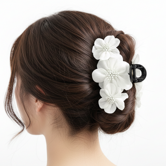 Hårklämma Carmen Vit