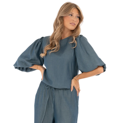 Blus Cassidy, Denim Blue