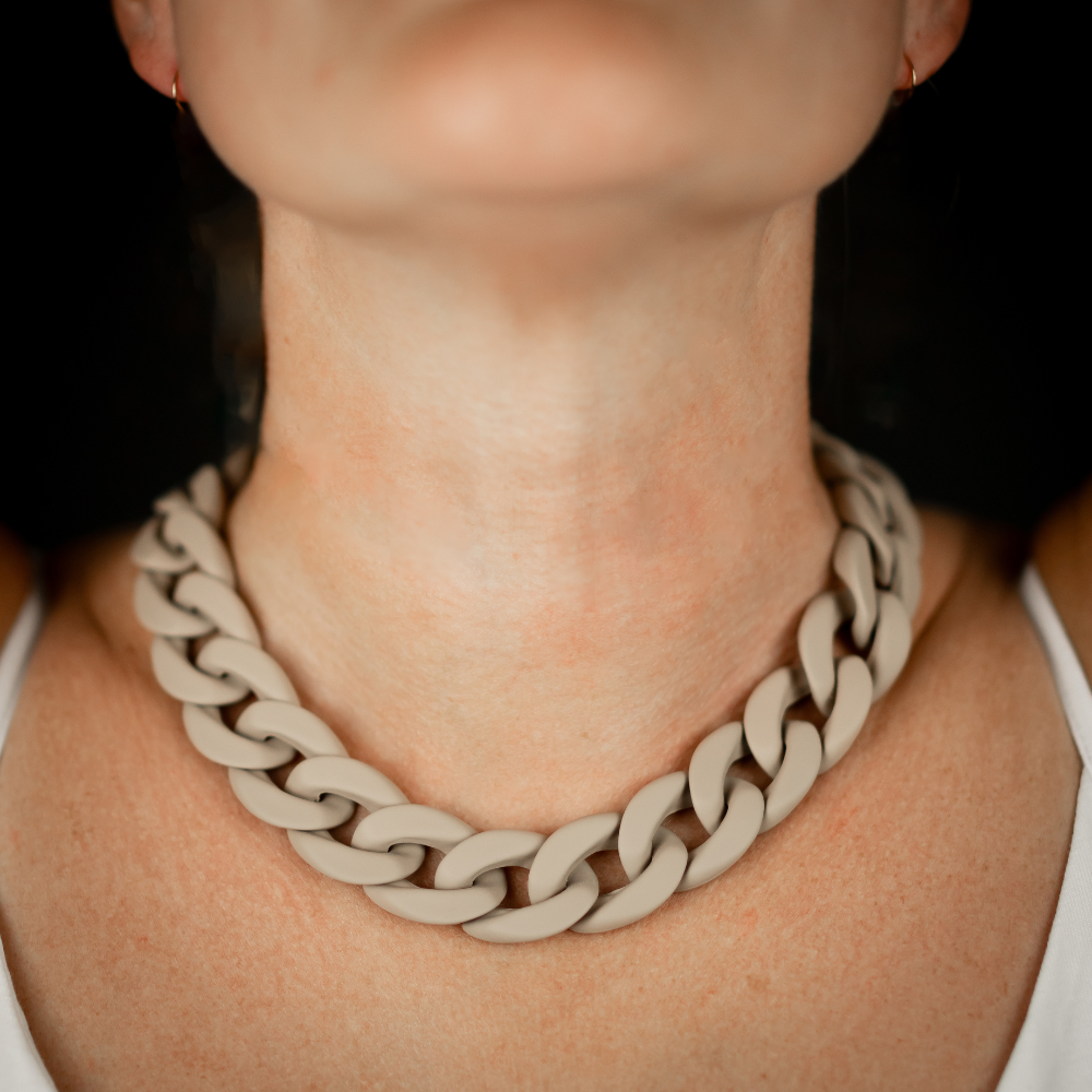 Necklace Chains Of Colour, Taupe