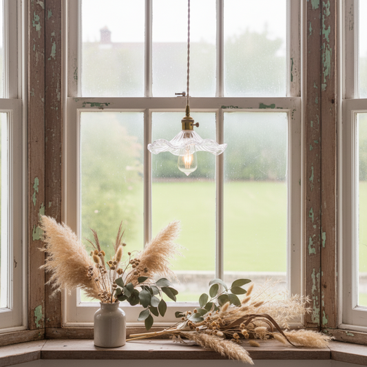 Fönsterlampa Blomvåg