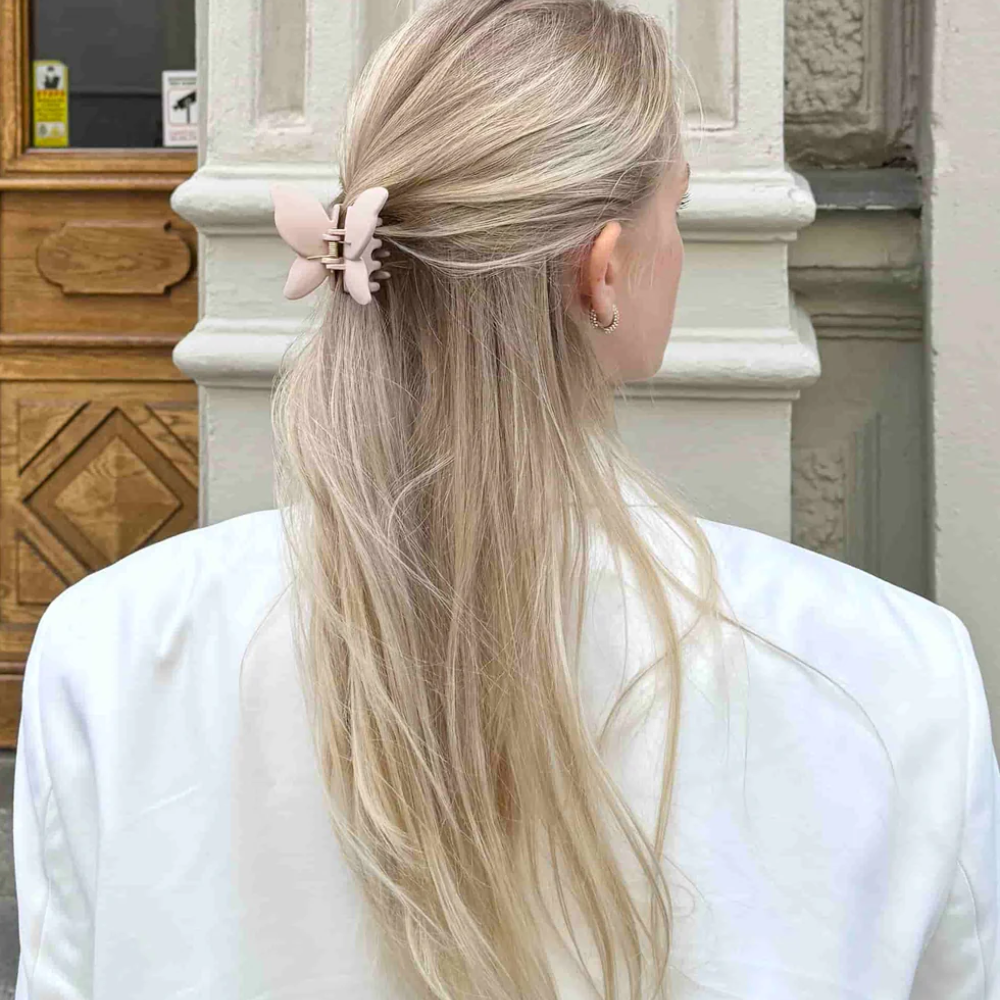Hair clip butterfly, khaki